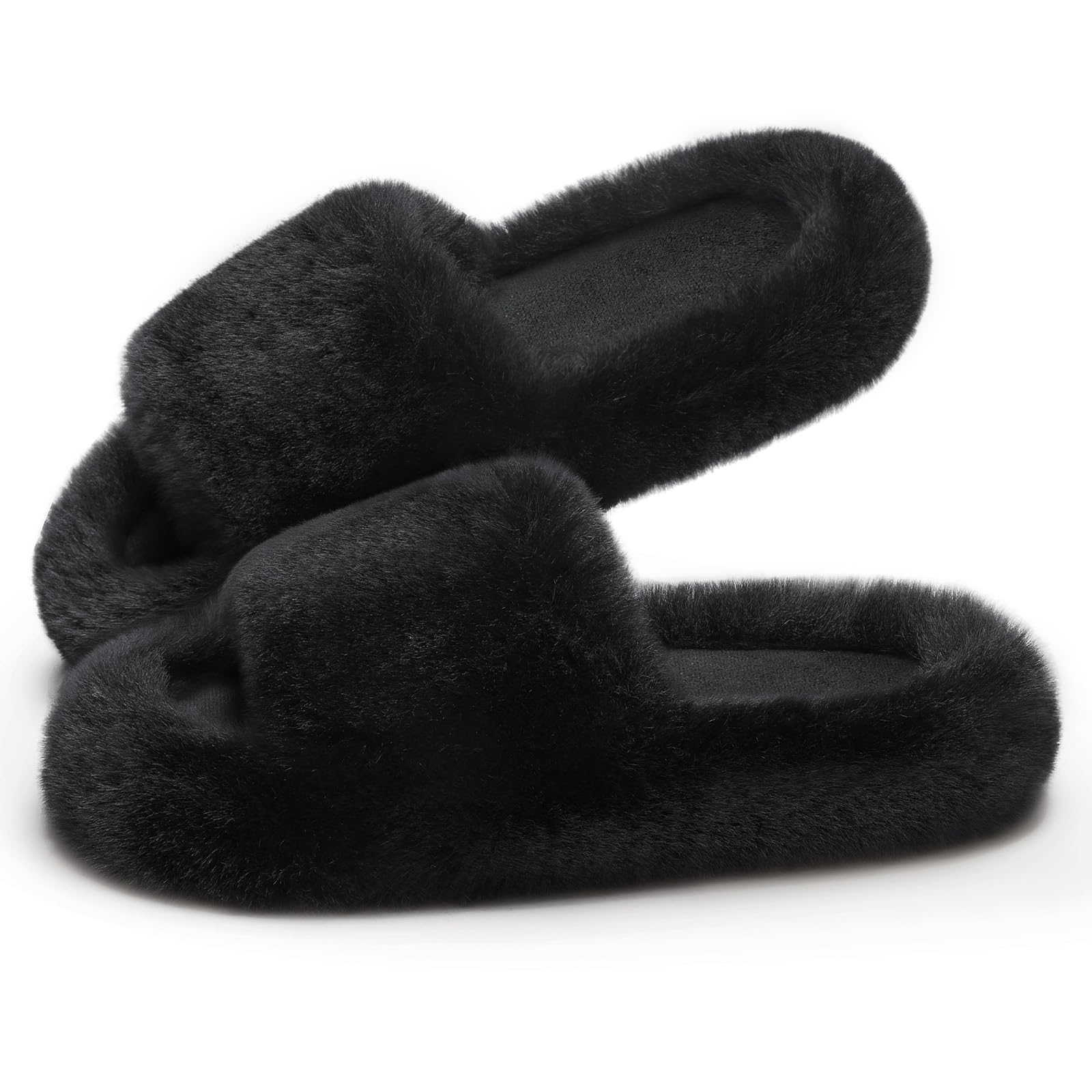Photo 1 of *USED*
ATHMILE Womens Slippers with Arch Support Lightweight Fuzzy House Slippers for Women Cozy Memory Foam Indoor Open-toe Comfy Shoes for Women