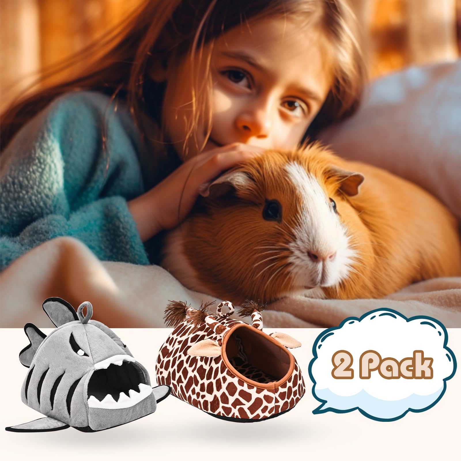 UDIYO Guinea Pigs Bed Soft Touch Keep Warm Sleeping Bed Cute Pet Sofa Christmas Hamster Nest For Small Animals