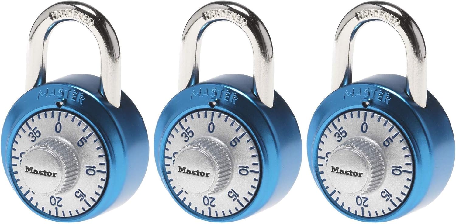 Master Lock 1561DLTBLU Locker Lock Combination Padlock, 1 Pack, Light Blue - Combination Padlocks - 