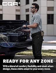 CQR Men's Short Sleeve Tactical Shirts, UPF