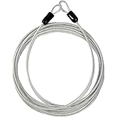 Lumintrail 3mm (1/8 Inch) Braided Steel Coated Security Cable Luggage Lock Safety Cable Wire Double Loop (7ft)