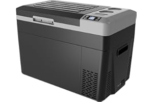 EKOJUCE 12 Volt Refrigerator Electric Cooler - 32Quart(30L) Refrigerator Compressor 12/24V DC & 100-240V AC, 12V Fridge Usable Battery for Truck, Boat, Camping, Travel, Home