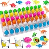 60PCS Small Hatching Dinosaur Eggs for Dinosaur Birthday Party Favors Bulk | Halloween Treats Non Candy Goodie Bag Stuffers Classroom Treasure Box Toys Carnival Prizes Pinata Fillers Novelty Dino Toys
