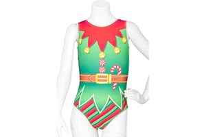 Destira Christmas Gymnastics Leotards for Girls, Holiday Fun - Snug Performance Fit (Size Up for Comfort), JUNIOR/ADULT SIZES