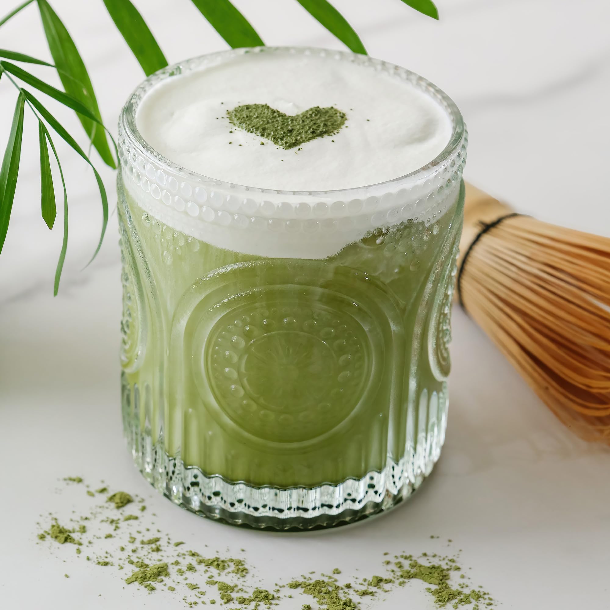 Kate Aspen Ribbed Retro Arch Floral Clear Drinking Glasses Set of 6, (10 oz) Vintage Glassware Set Cocktail Glass Set, Juice Glass, Water Cups | Great Hostess Gift & Gift for New Home Owners