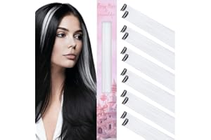 WENNALIFE 12 PCS White Hair Extensions Clip in, Colored Clip in Hair Extensions for Kids Highlights Rainbow Hair Clips for Girls Synthetic Straight Pop-up Style Colorful Festival Girl Hair Accessories