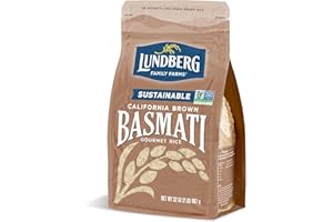 Lundberg Basmati Rice, Long Grain Brown Rice - Non-Sticky, Fluffy Aromatic Rice, Sustainably Grown in California, Pantry Staples, 32 Oz