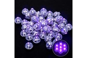 Xthuge 50pcs Mini Round LED Ball Lamp Balloon Light,Long Standby Time Ball Balloon Lights for Paper Lantern Balloon Light Party Wedding Decoration，Party Birthday,Festival Decorative Lights(Purple)