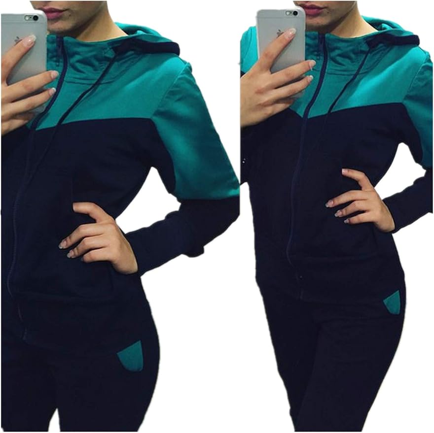 SOMTHRON Damen Zweiteiler Freizeitanzug – Kapuzenpullover & Mini Bleistiftrock Aus Fleece