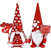 CRCZK Valentine's Day Gnome Decor Valentines Day Decorations 2 Pack Handmade Plush Swedish Gnomes Party Ornaments for Holiday Valentines Day Gifts for Her/Him Valentine's Day Decor