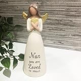Gemini Gifts Angel Figurine Ornament Nan Birthday Gift Hand Painted Gold view 4