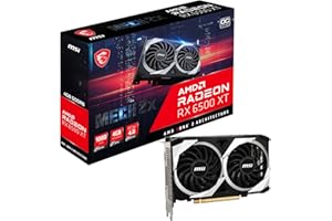MSI Gaming AMD Radeon RX 6500 XT 64-bit 4GB GDDR6 DP/HDMI PCIe 4 Torx Twin Fans FreeSync DirectX 12 VR Ready OC Graphics Card