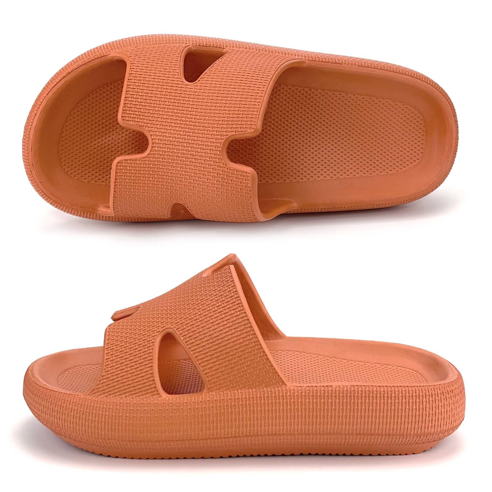 Photo 1 of Pillow Slippers for Women House Shower Foam Cushion Slides, Women's Comfy Cloud Recovery Slide, H Sandals for Womens with Non-Slip Lightweight Soft
