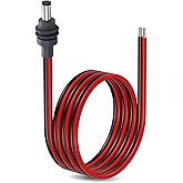 CERRXIAN DC5521 Power Pigtails Cable for Starlink Mini, 14AWG DC 5.5mm x 2.1mm Male Plug to Bare Wire Open End Power Supply DIY Cord, Waterproof Extension Power Cable Accessories - 3.2FT