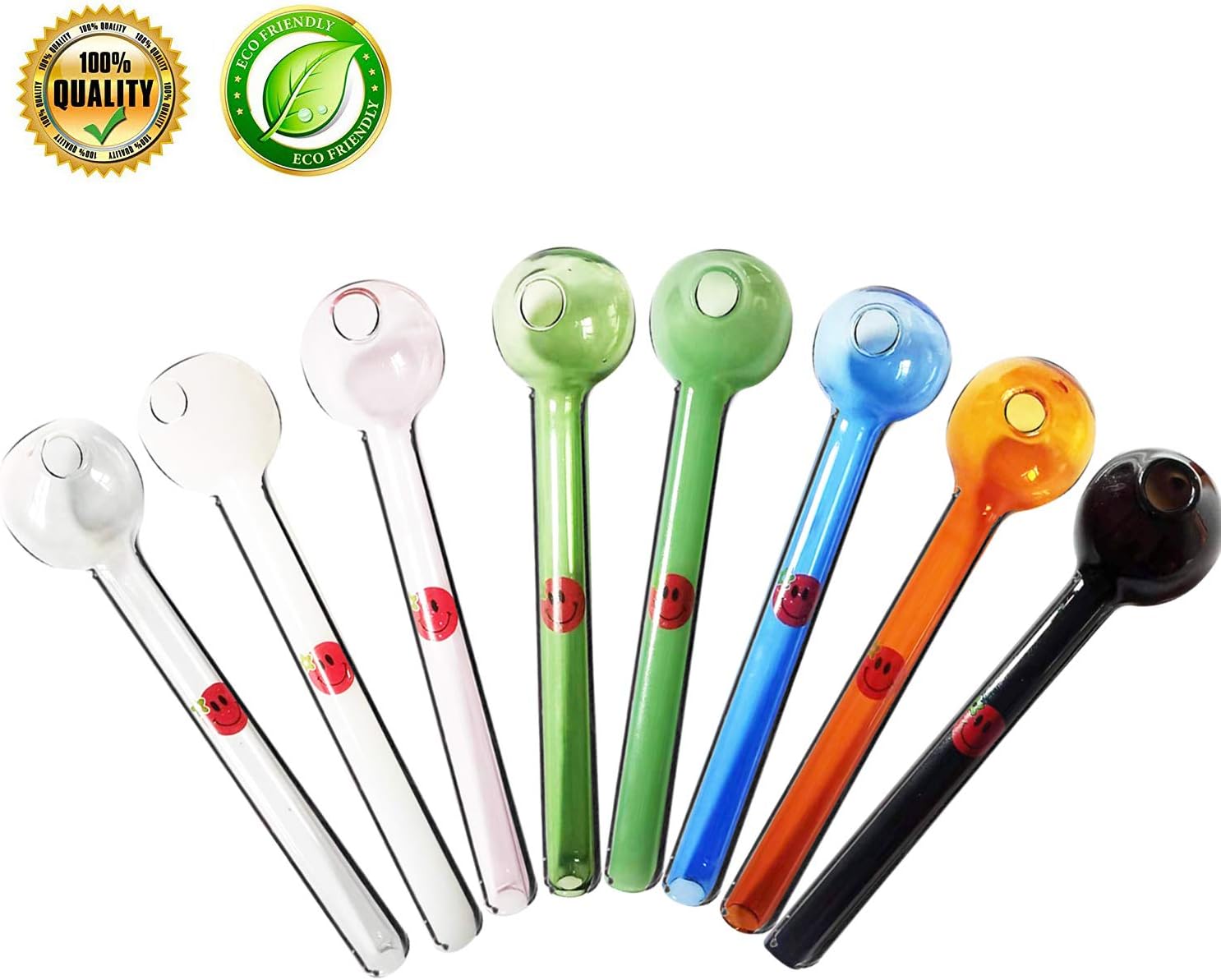 AnAngel - 8PCS Handmade Oil Glass Red Smile Popular Style 5Inch (BSR Burner Set)