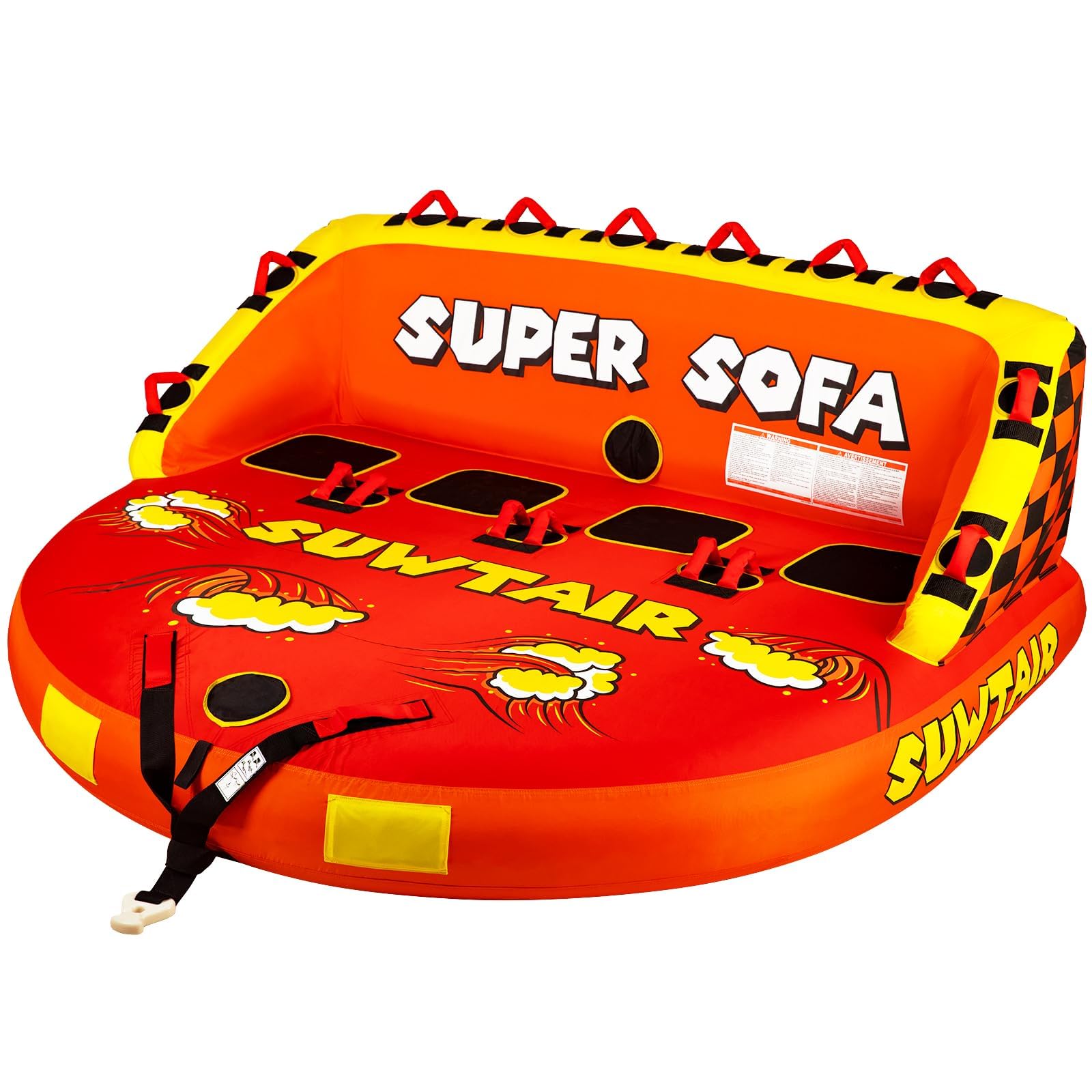 Photo 1 of SUWTAIR Towable Tubes for Boating,Pull Tube, Super Sofa Tubes for Boats,Inflatable Boat Tube,Front&Back Tow Points w/Heavy-Duty Thick Nylon Cover for Water Sports