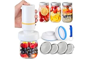 MAOYUE Electric Mason Jar Vacuum Sealer and Accessory Hose Compatible with FoodSaver Vacuum Sealer, Vacuum Sealer Attachment Kit for Wide & Regular Mouth Mason Jars, Jars Sealing Hood with Electric Vacuum