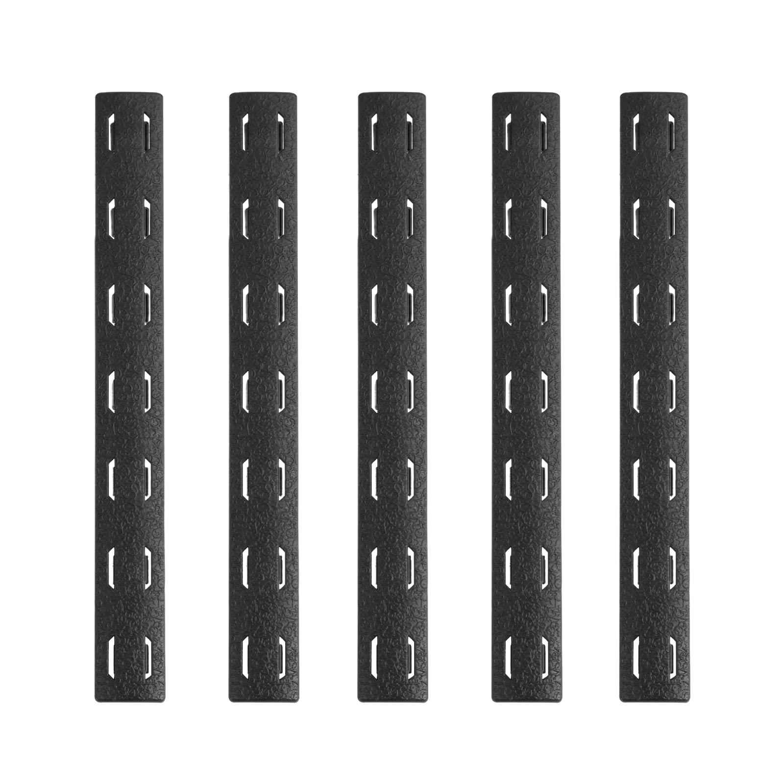 Ranstac 5-Pack Picatinny Rail Cover Panel Rubber Handguard Airsoft Accessories CJ/HMP-03 (Strip, Black*5)