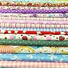 flic-flac 25pcs 8 x 8 inches (20cmx20cm) Cotton Fabric Squares Quilting Sewing Floral Precut Fabric Square Sheets for Craft Patchwork (25pcs 20cm20cm)