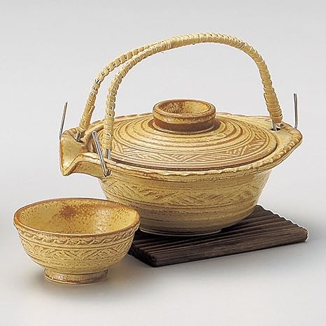 Amazon Co Jp イラホ平形土瓶むし 萬古焼 15 8 X 13 2 X 5 2cm 250 500g 土瓶むし 直火ok 料亭 旅館 和食器 飲食店 おしゃれ 食器 業務用 ホーム キッチン