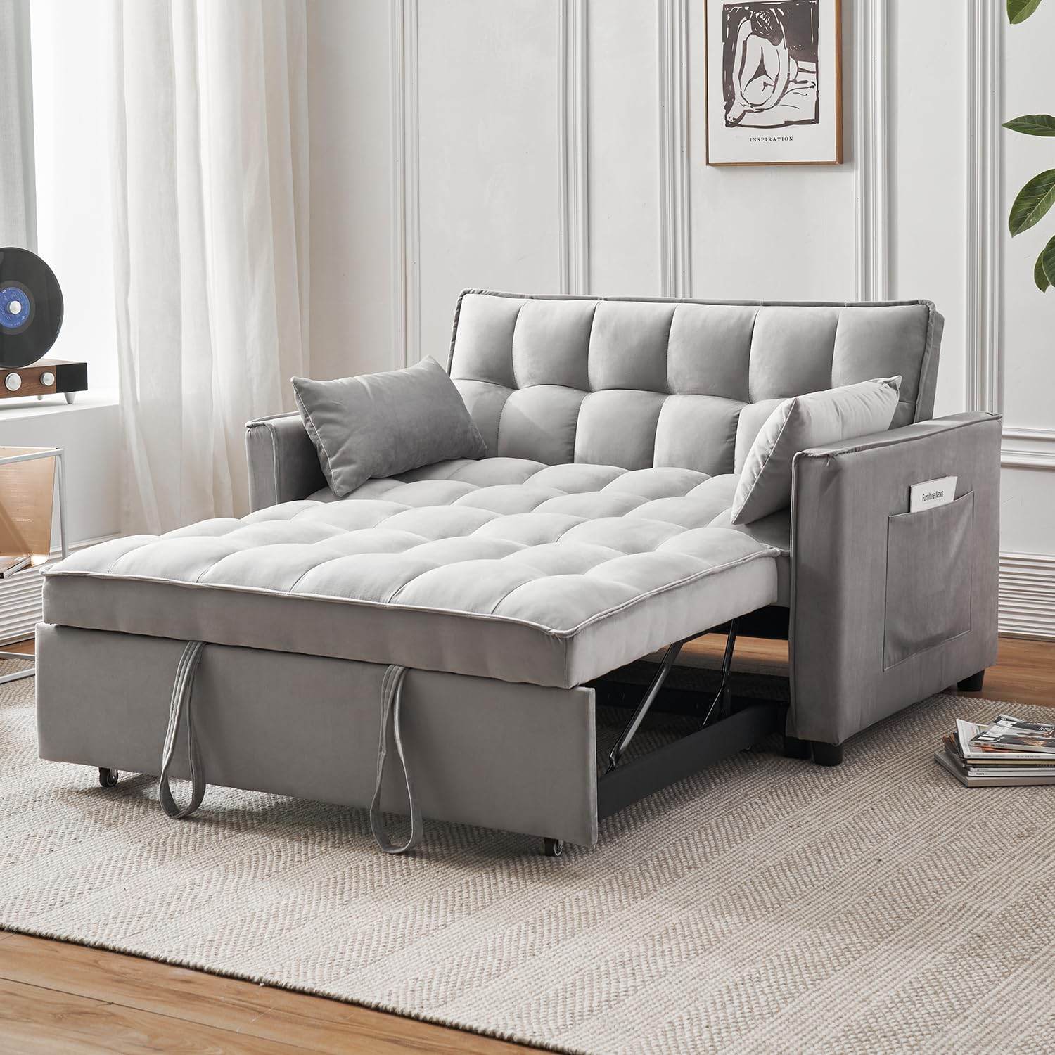 Eifizek 3-in-1 Convertible Sleeper Sofa Bed, Modern