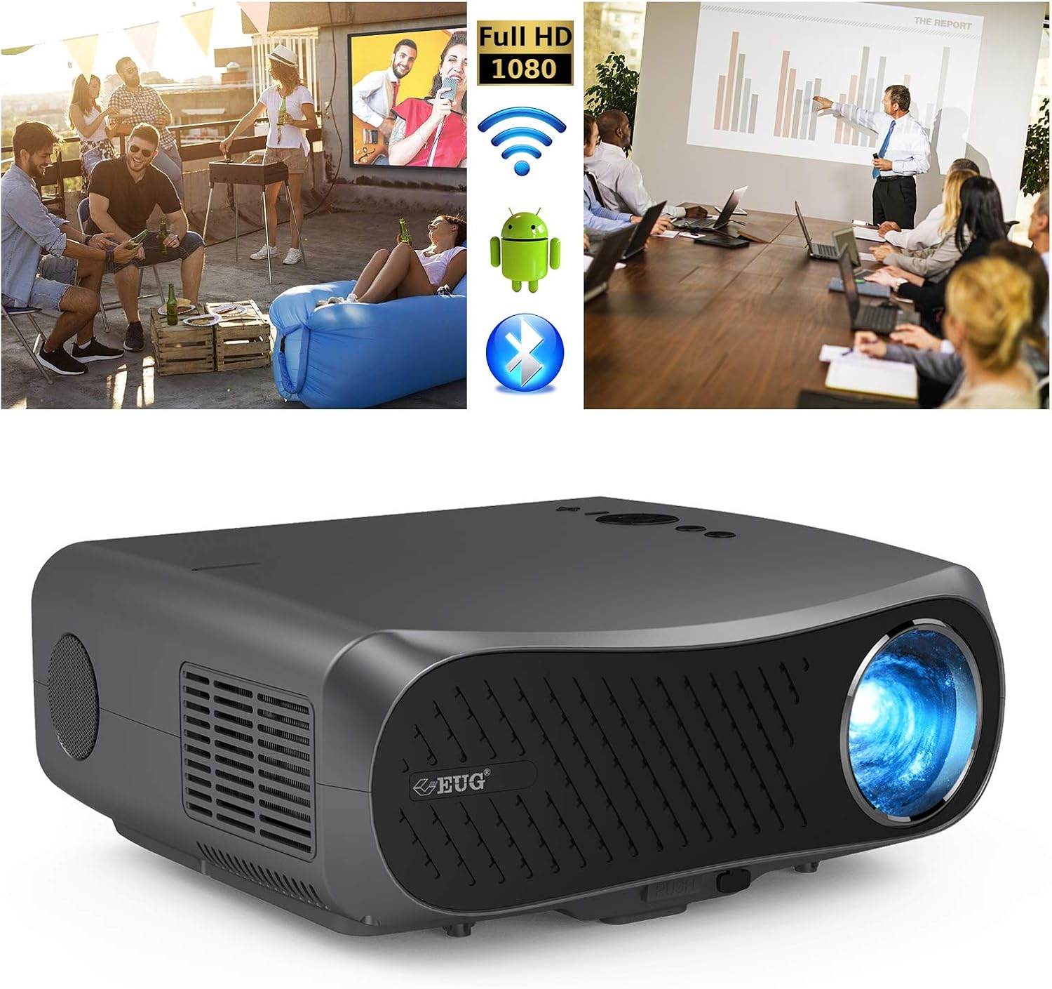 Native 1080P Projector Bluetooth WiFi 