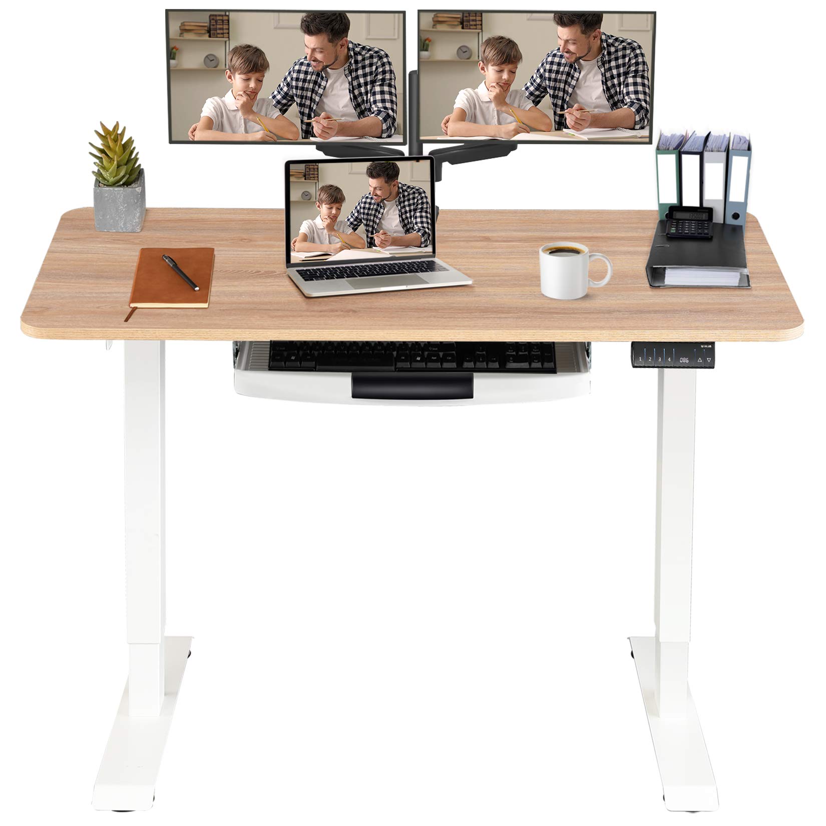 MONOMI Electric Height Adjustable Standing Desk, 48 x 24 inches Stand