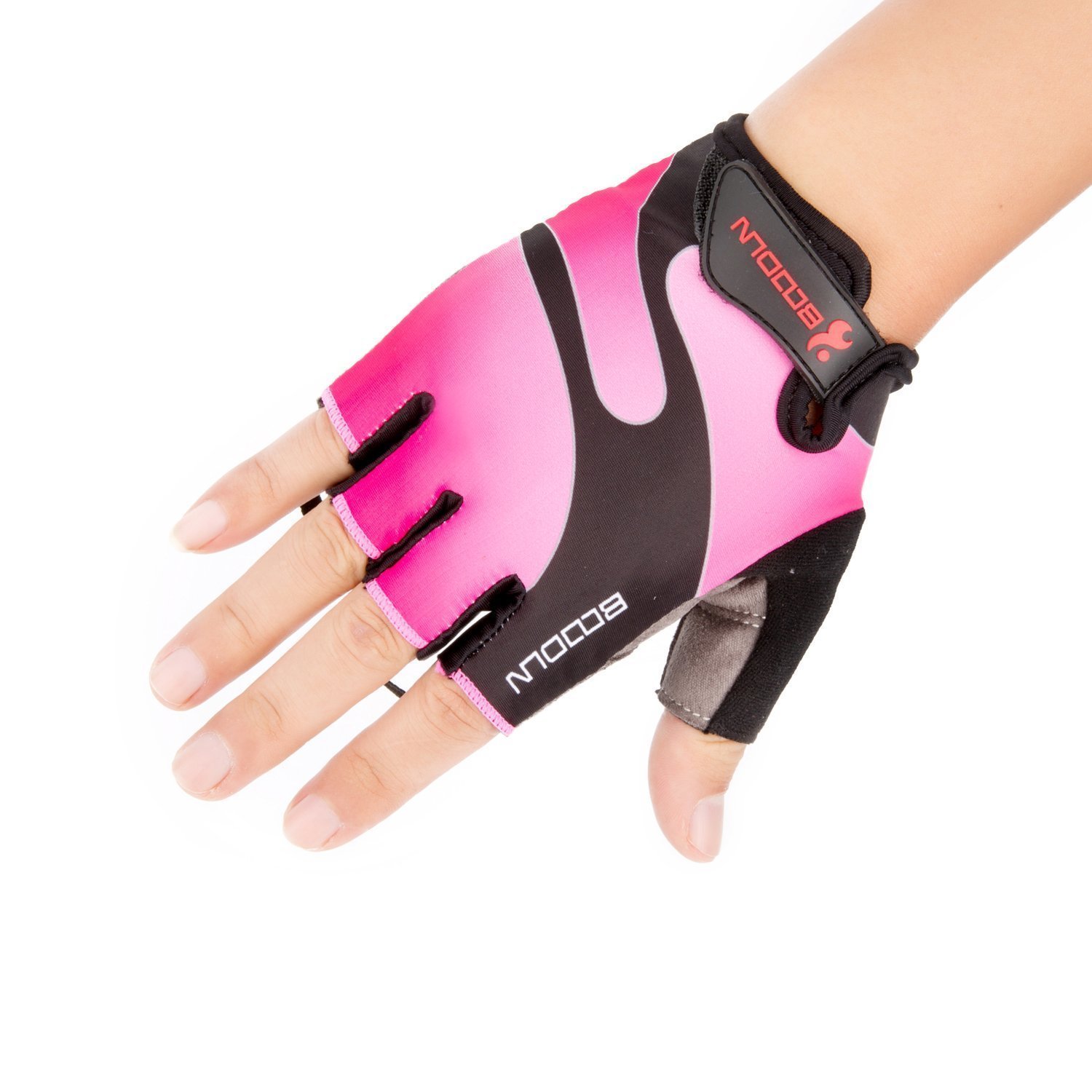 Ezyoutdoor Unisex Pink Half Finger Cycling Gloves with Light Silicone