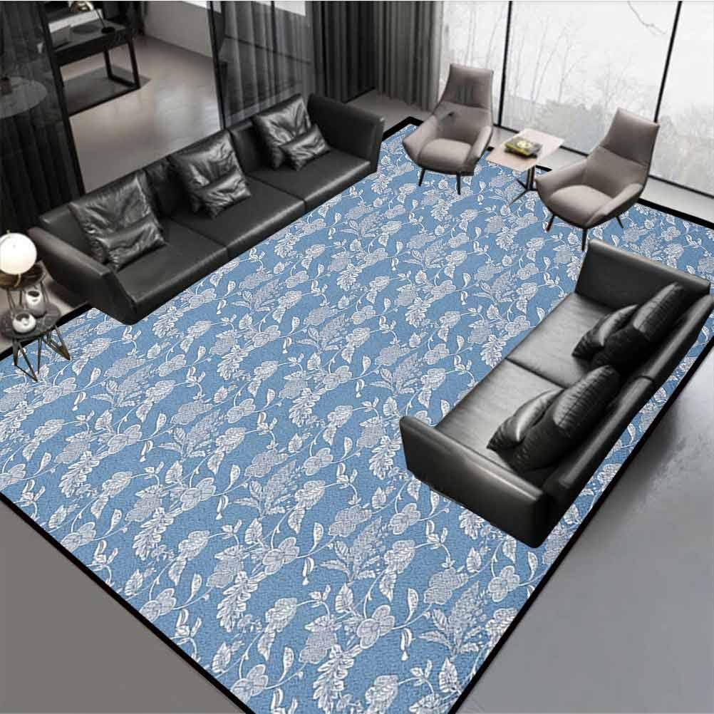 Blue and White Premium Rug Best Long Carpet for Bedroom