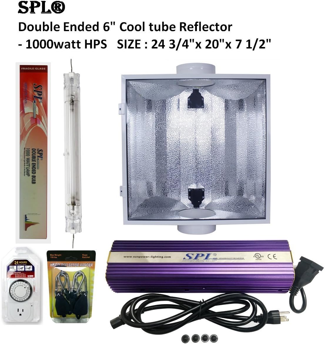 SPL Horticulture 1000 Watt Grow Light Digital Dimmable HPS