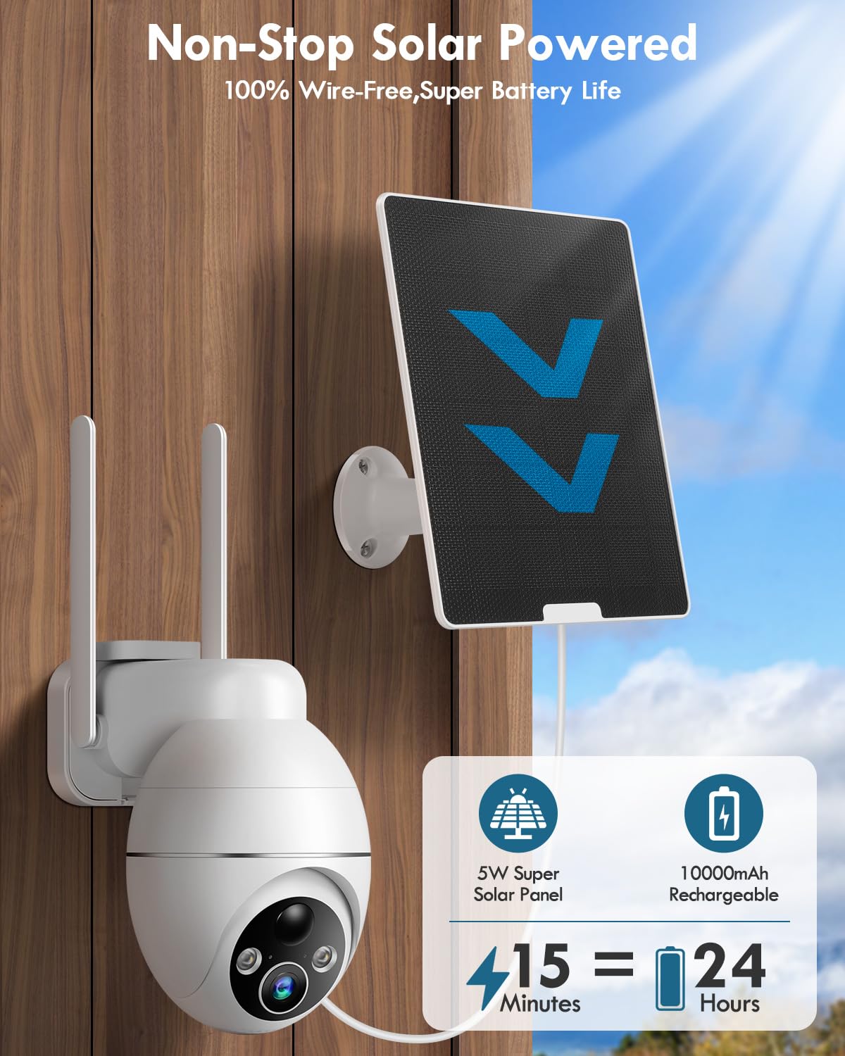 4G LTE Cellular Security Camera Wireless Outdoor, 2K No WiFi Solar Powered Camera Built-in SIM Card, 2-Way Talk Cameras for Home Security with PIR Motion Detection, IP66, Night Vision, Spotlights