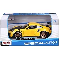 Modèle Réduit Voiture Maisto Porsche 911 GT2 RS 2018 - Échelle 1:24 - Jaune Et Noir