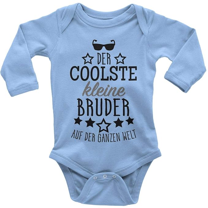 Mikalino Babybody mit Spruch für Jungen Mädchen Unisex Langarm Der