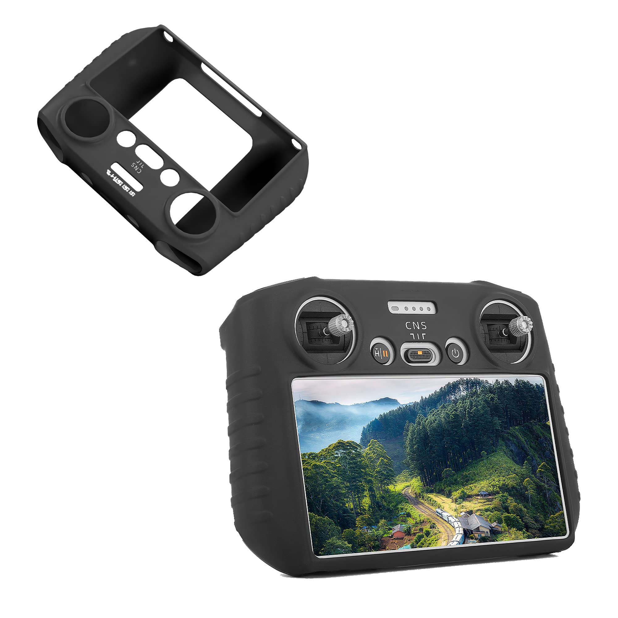 Fututech Silicone Case for DJI Mini3 Mini 3 Pro RC Remote Control Case with Screen Anti-Scratch Anti-Dust Non-Slip Accessories Drone (Black)