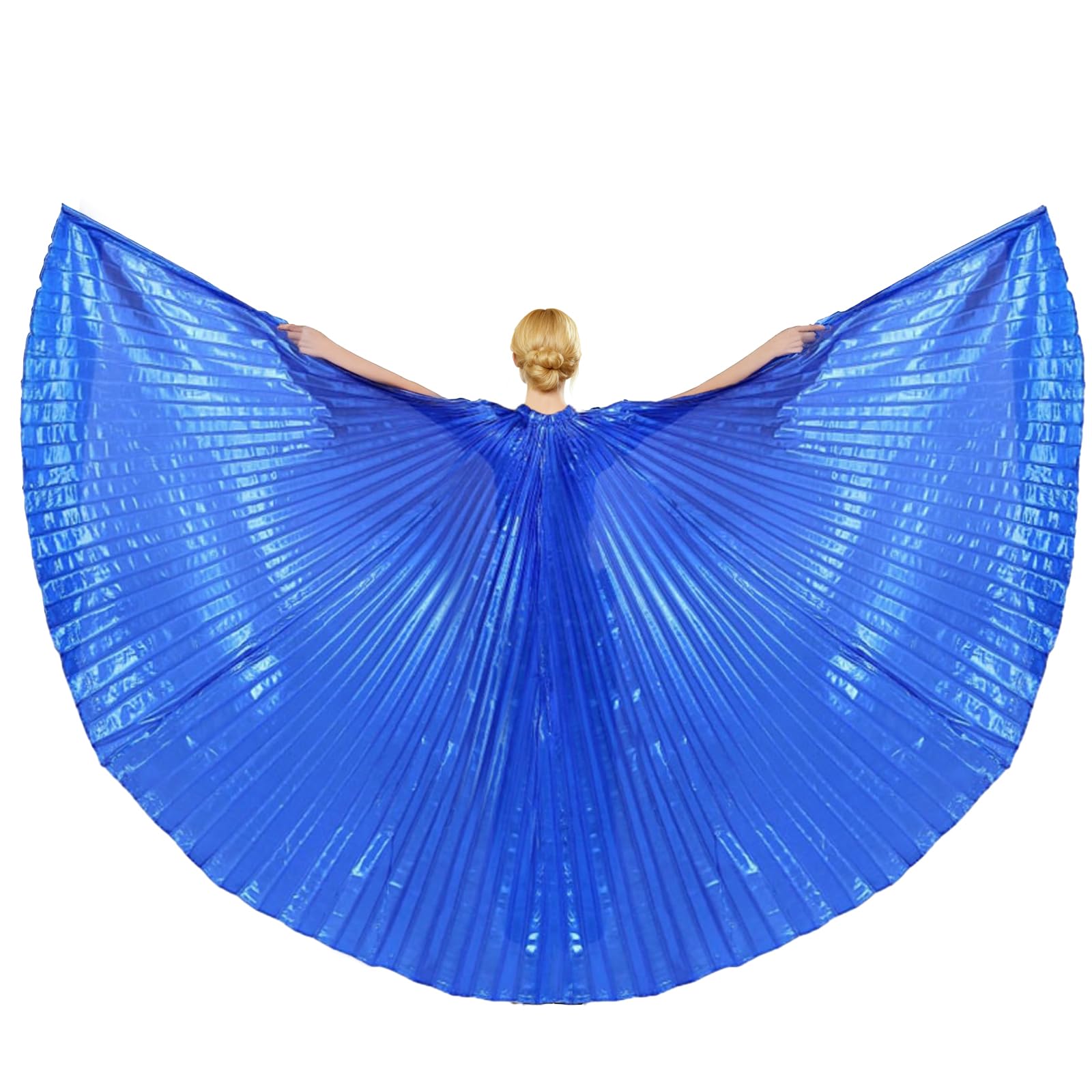 Baisdan Angel Isis Wings (Wings + Stick+ Carrying Bag) Egyptian Belly Dance Carnival Costumes Butterfly Wings Dark blue