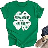 OCURHU Womens St Patricks Day Shirt Funny Shenanigans Tshirt Irish Patty's Shamrock Saint Paddy Day Outfits