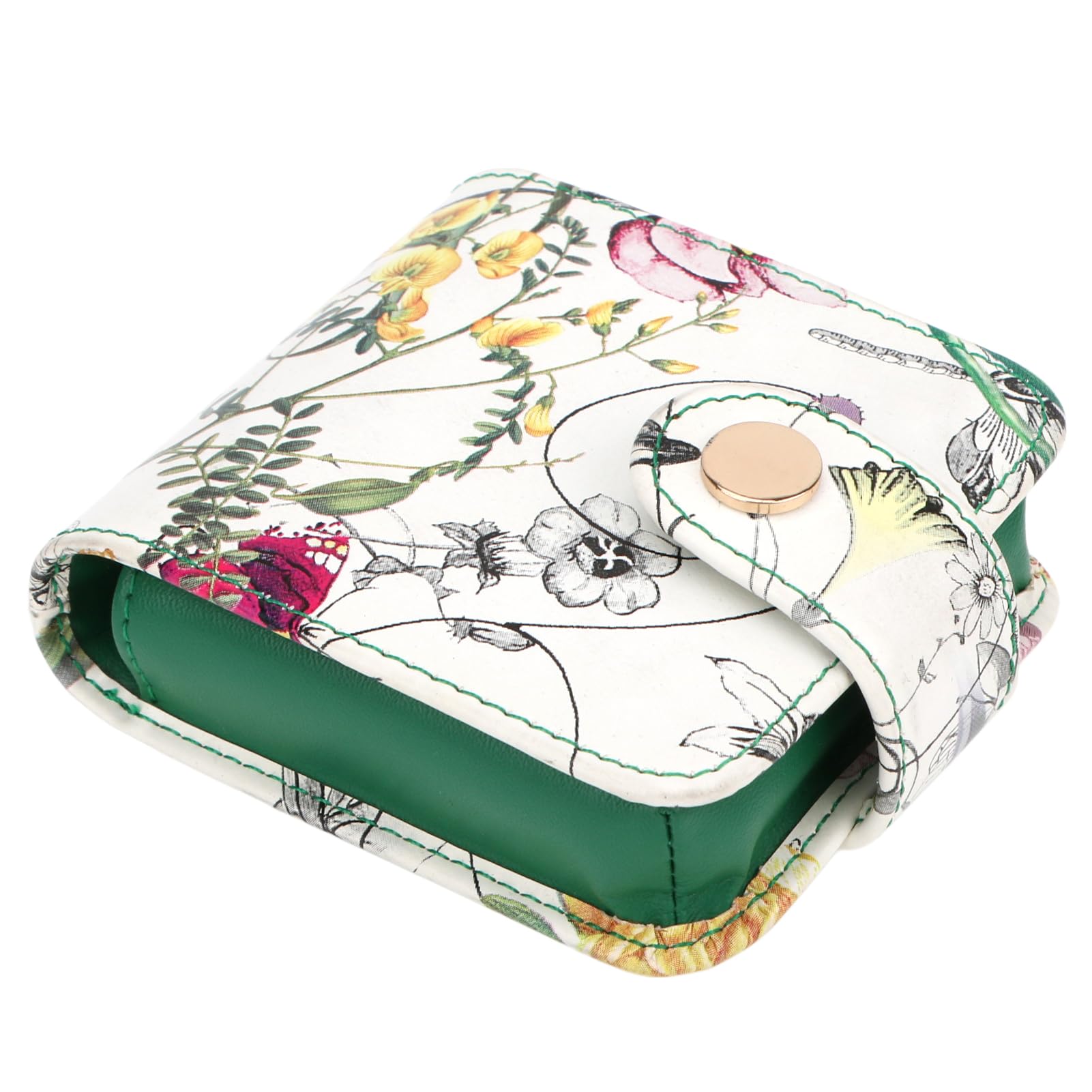 kilofly Genuine Leather Double Lipstick Case Cosmetic Makeup Holder + Gift Box (Flower 03)