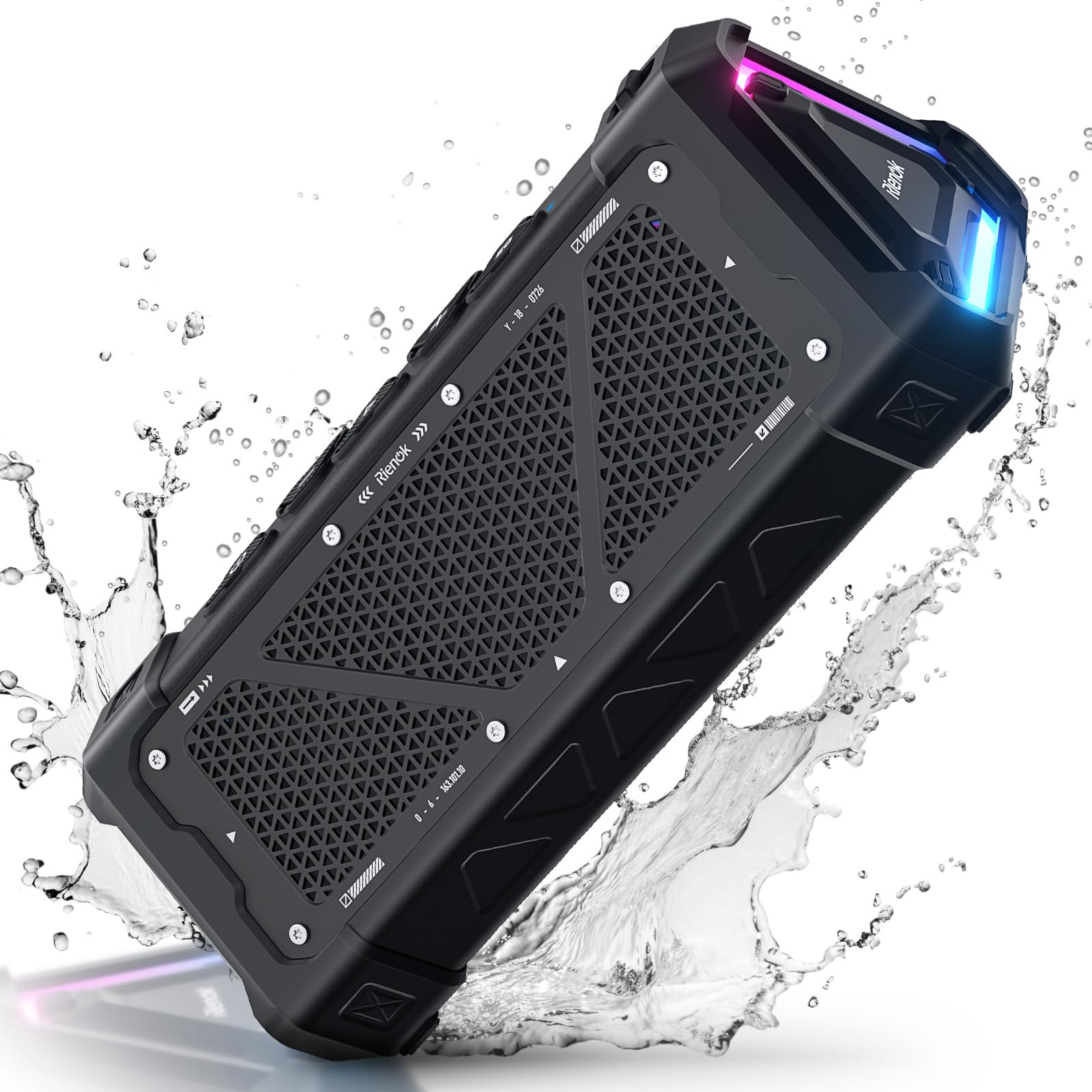 RIENOK S11 Bluetooth Speaker 30W Wireless Portable IPX7 Waterproof Speaker with 3 EQ Modes USB Audio Mode 24H Playtime Bluetooth 5.3 TF Card Up to 32G Speakers for Home Garden Party Camping Travel