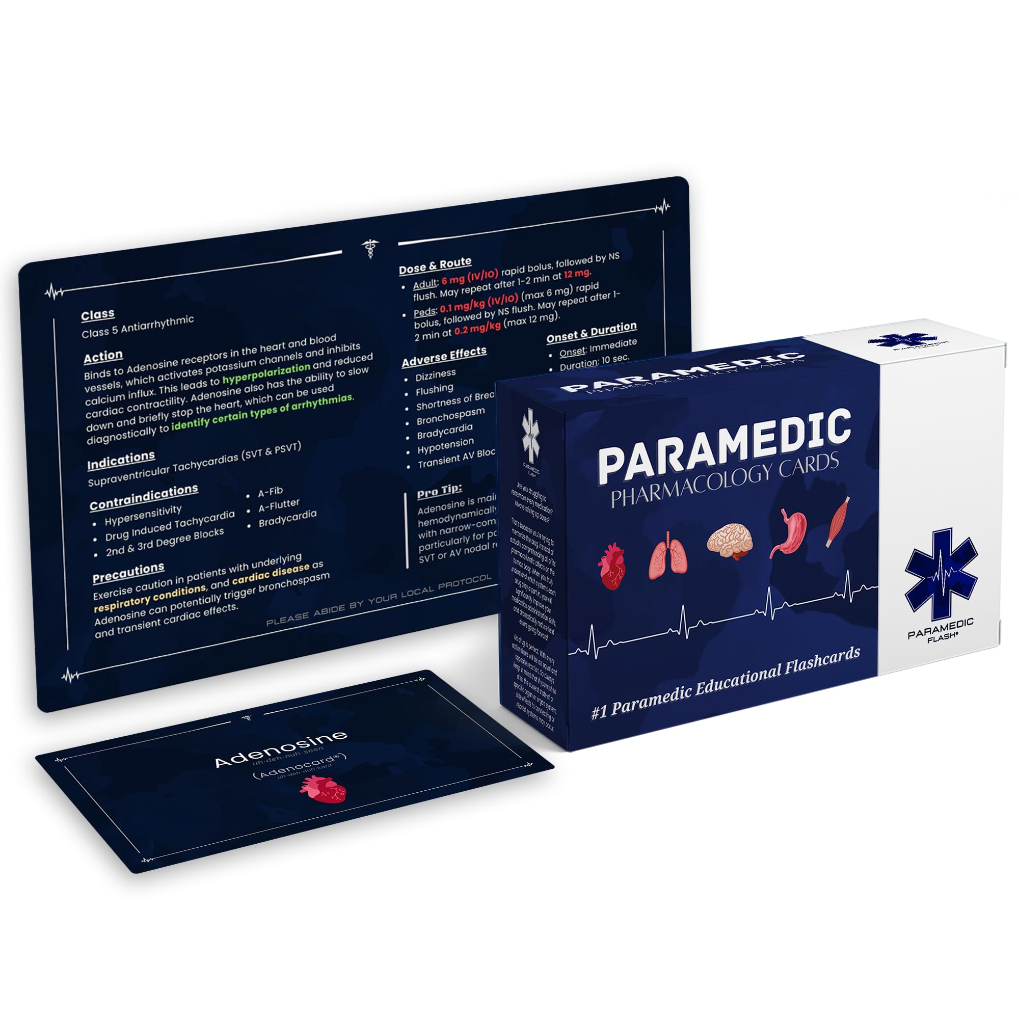 EMT &amp; Paramedic Pharmacology Drug Study Flashcards &amp; Pocket Guide With ...