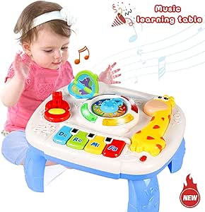 HOMOFY Baby Toys Musical Learning Table 6 Months Up- Early Education Activity Center Multiple Modes Game Kids Toddler Boys &amp; Girls Toys for 1 2 3 Years Old Best Gifts