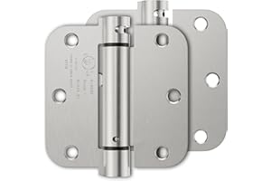 Luxbaro 2 Pack Self Closing Door Hinges 3.5 Inch, Spring Door Hinge with 5/8'' Radius Corners, Adjustable Tension for Garage, Front Door, Back Door, for Left and Right Hand Door, UL Listed