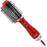 CHI Volume Styler, Blowout Brush for Amplified Volume, Heated Comb to Smoothen & Straighten Hair, 2-in-1 Hair Tool, Red