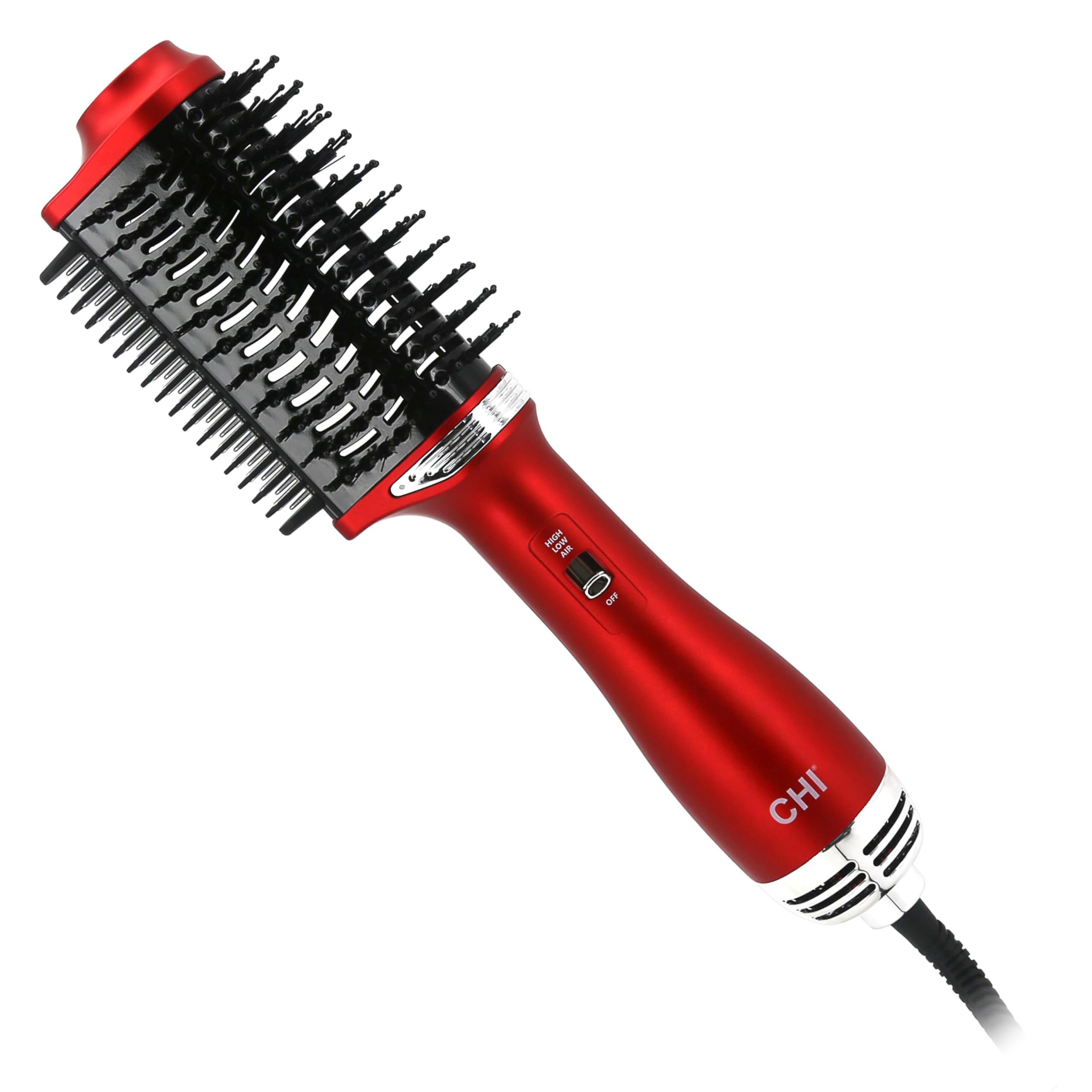 Photo 1 of CHI Volume Styler, Blowout Brush for Amplified Volume, Heated Comb to Smoothen & Straighten Hair, 2-in-1 Hair Tool, Red