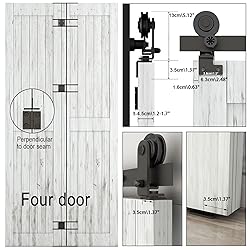 CCJH 12FT Bi-Folding Sliding Barn Door Hardware Kit