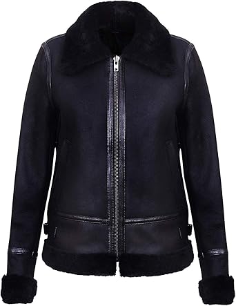 black leather aviator jacket