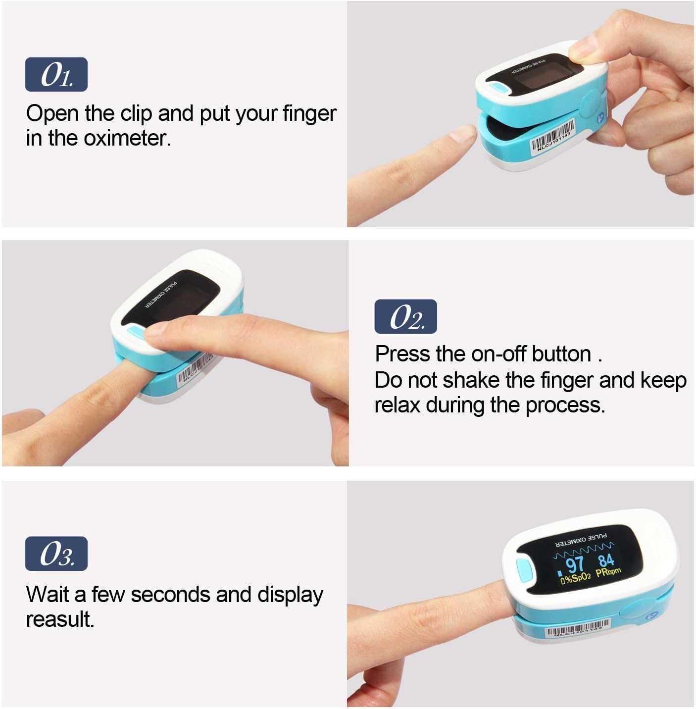 CONTEC OLED CMS50NA Pulse Oximeter SpO2 and PR Value Waveform Blood Oxygen Neck/Wrist Corda: Health & Personal Care