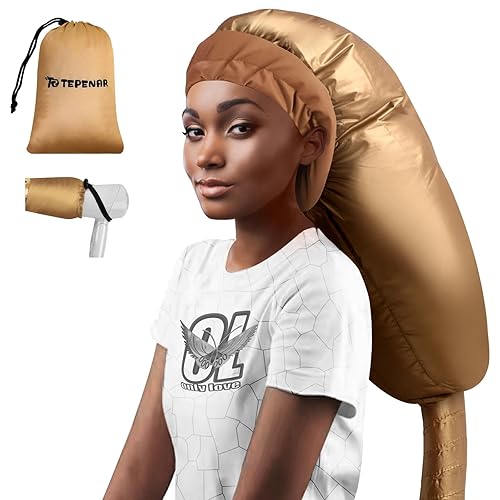 TEPENAR Hair Dryer Bonnet Attachment: Upgraded Extra Large Hooded