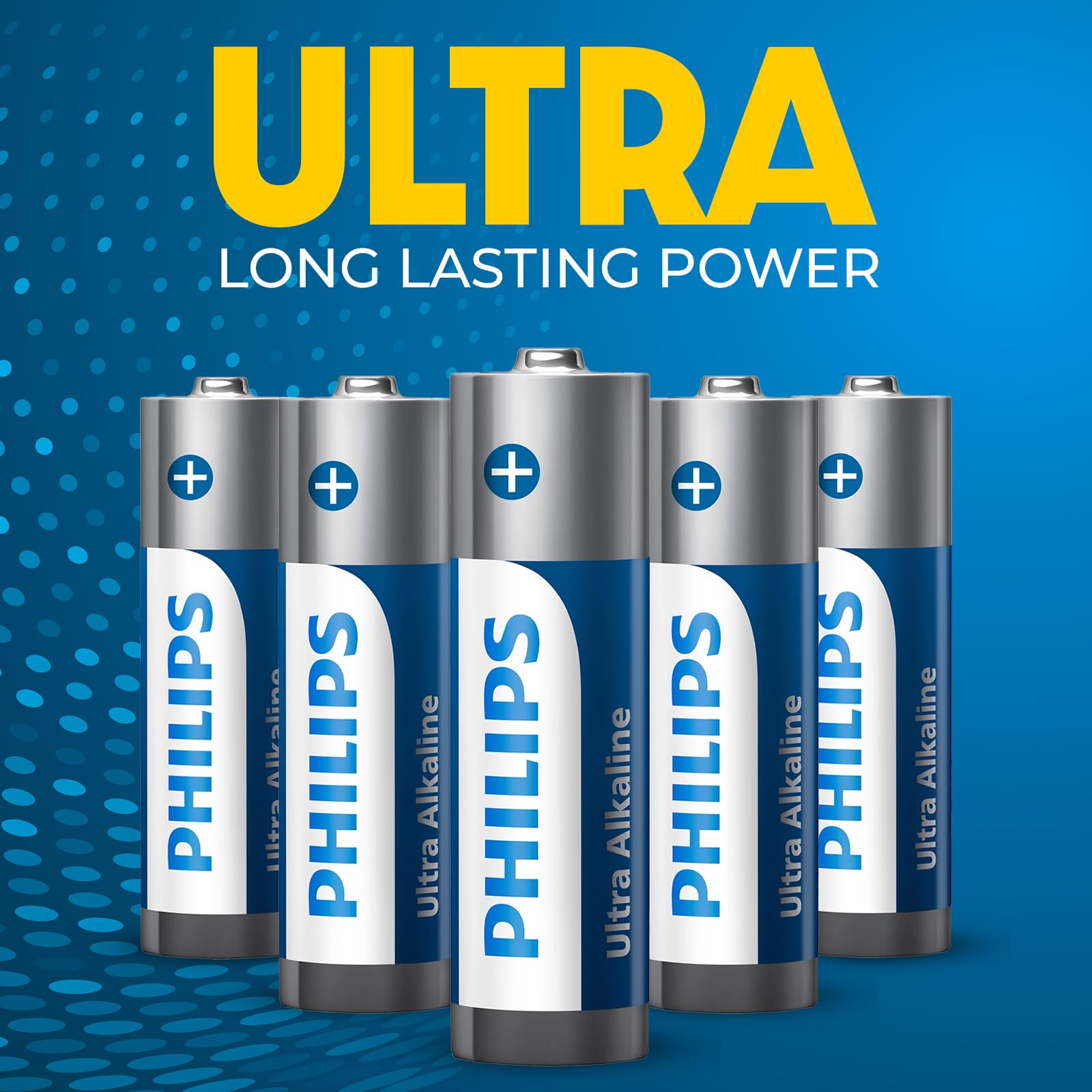 PHILIPS AA Batteries 12 Pack 1.5v Ultra Alkaline Double A Batteries, 10-Year Shelf Life, Ideal for Blink Outdoor Battery, Alarm System, Doorbell, Smoke Detector Batteries. [Non-Rechargeable]
