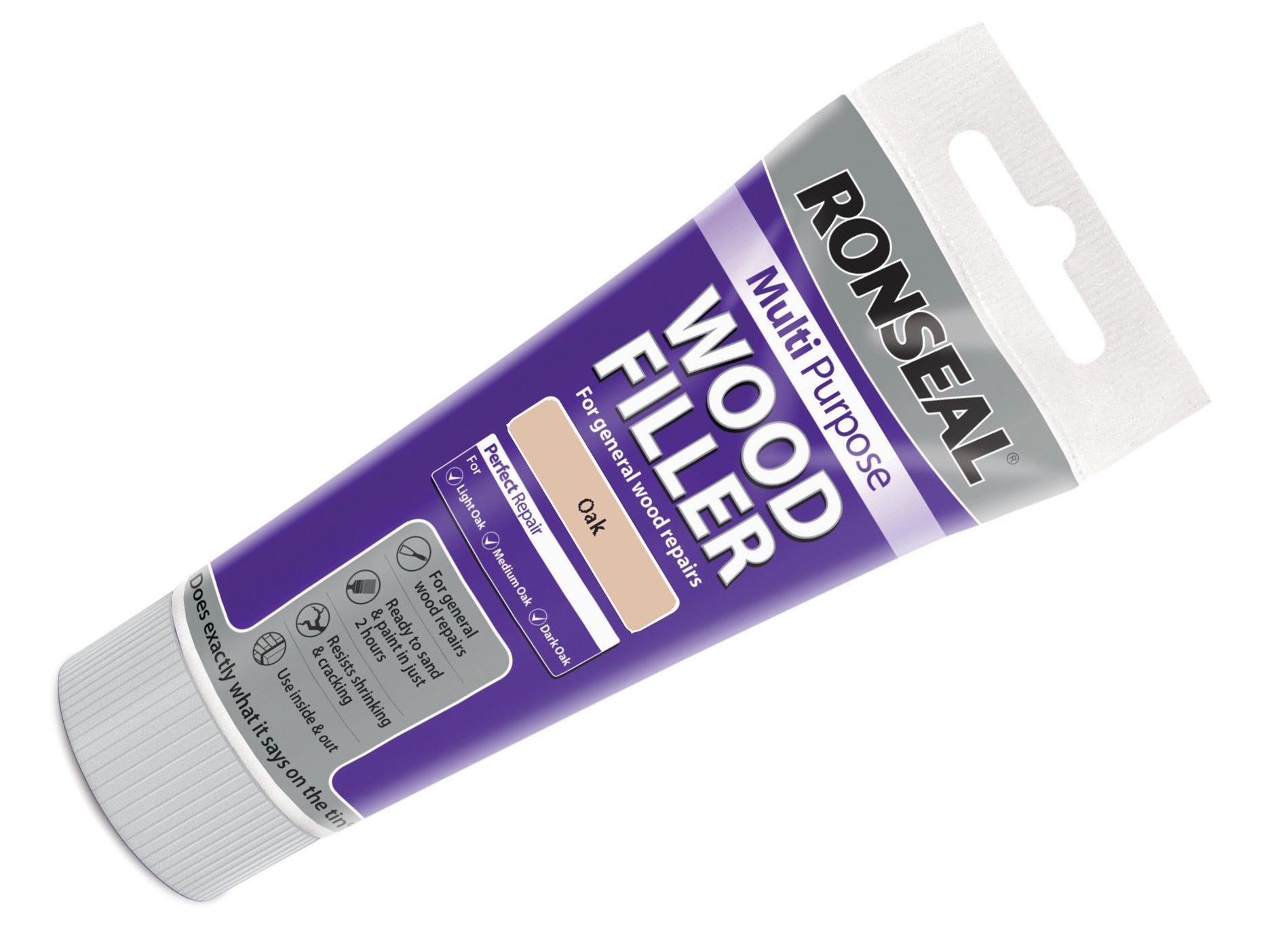 Ronseal MPWFO100G 100 g Multi-Purpose Wood Filler Tub - oak