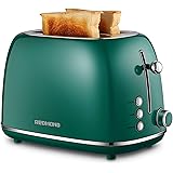 REDMOND 2 Slice Toaster Retro Stainless Steel Toaster with Bagel, Cancel, Defrost Function and 6 Bread Shade Settings Bread T